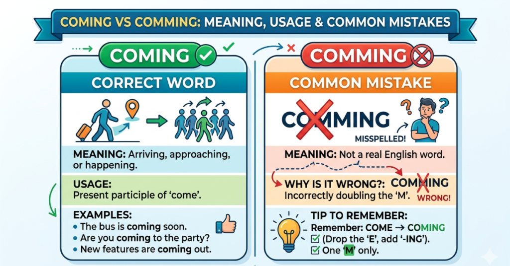 Coming vs Comming Meaning, Usage & Common Mistakes