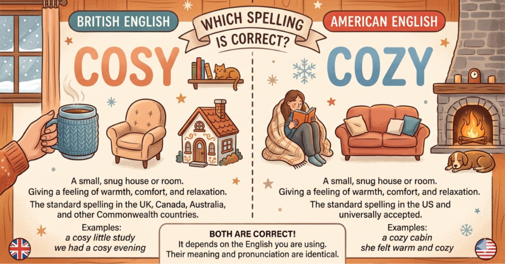 Cosy or Cozy Which Spelling Is Correct