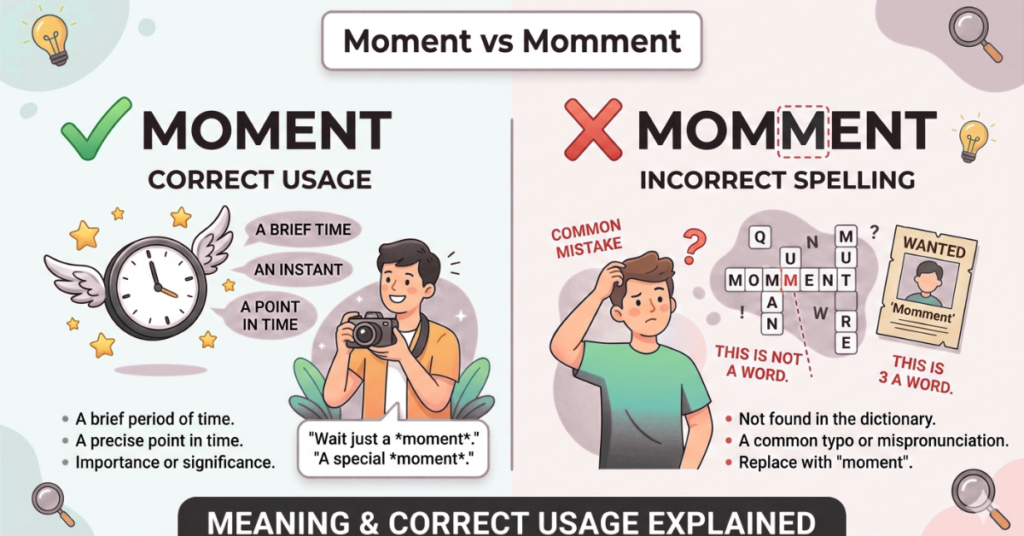 Momment or Moment Meaning: Correct Usage Explained